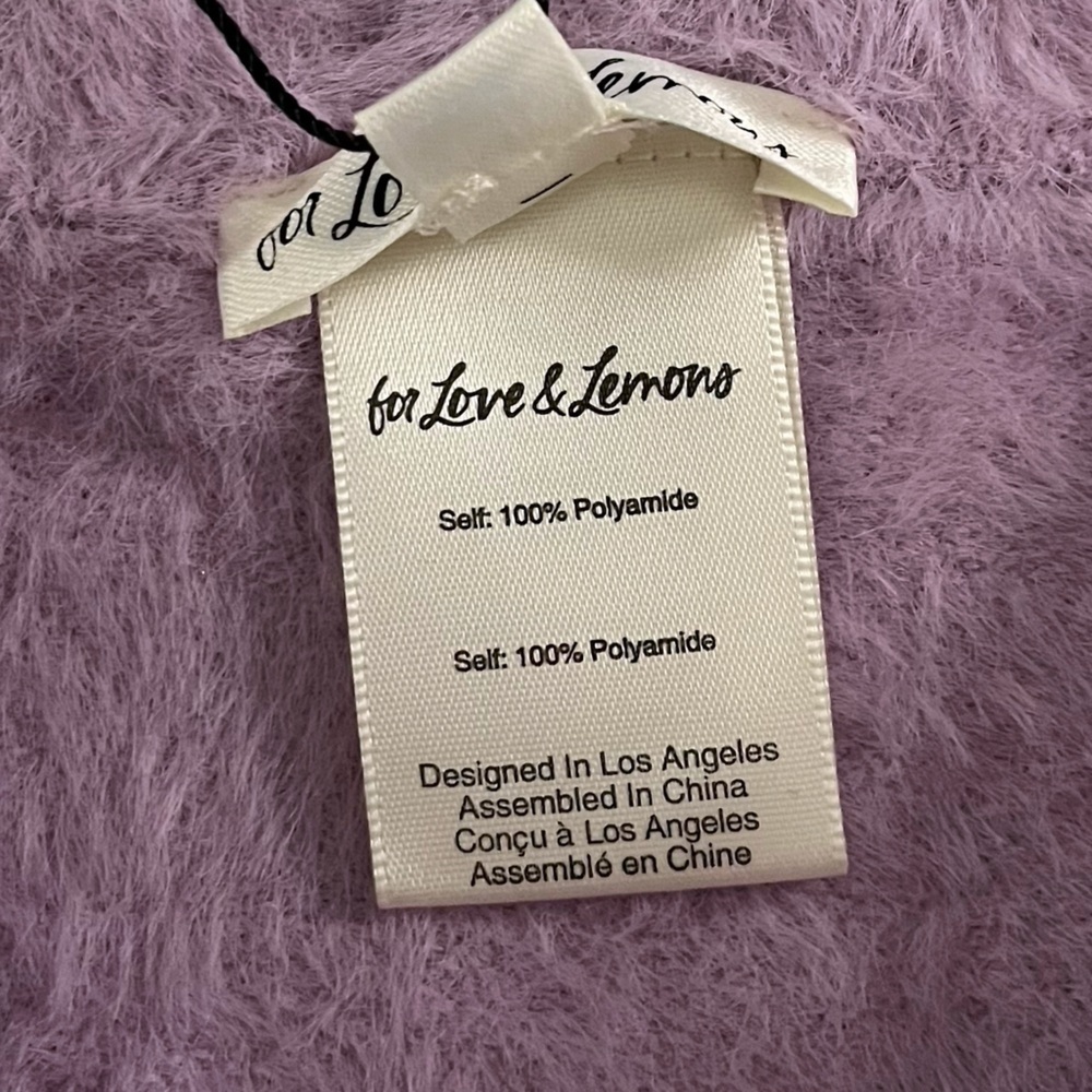 For Love and Lemons • NWT Lilac Lavender Fuzzy Cozy Mini Shorts - Picture 7 of 8